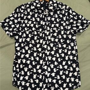 Pokemon Pikachu Black and White Casual Shirt